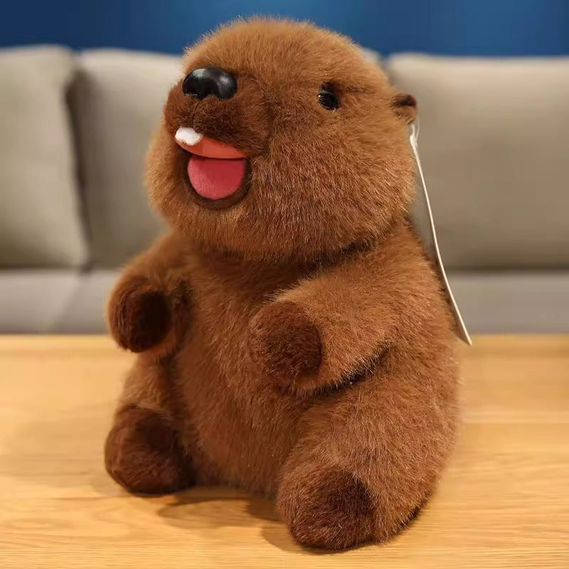 Squeaking and vocalizing groundhog plush dolls