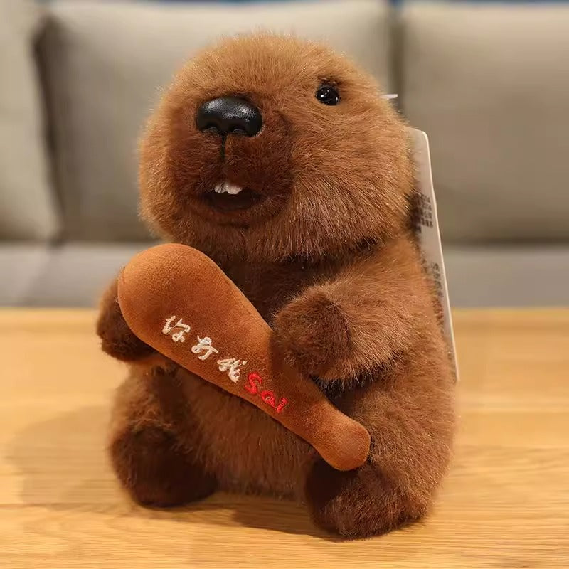 Squeaking and vocalizing groundhog plush dolls