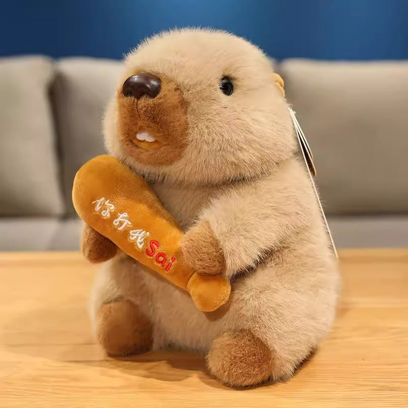 Squeaking and vocalizing groundhog plush dolls