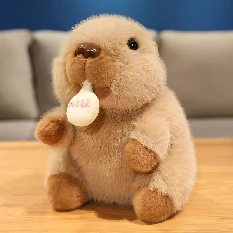 Squeaking and vocalizing groundhog plush dolls