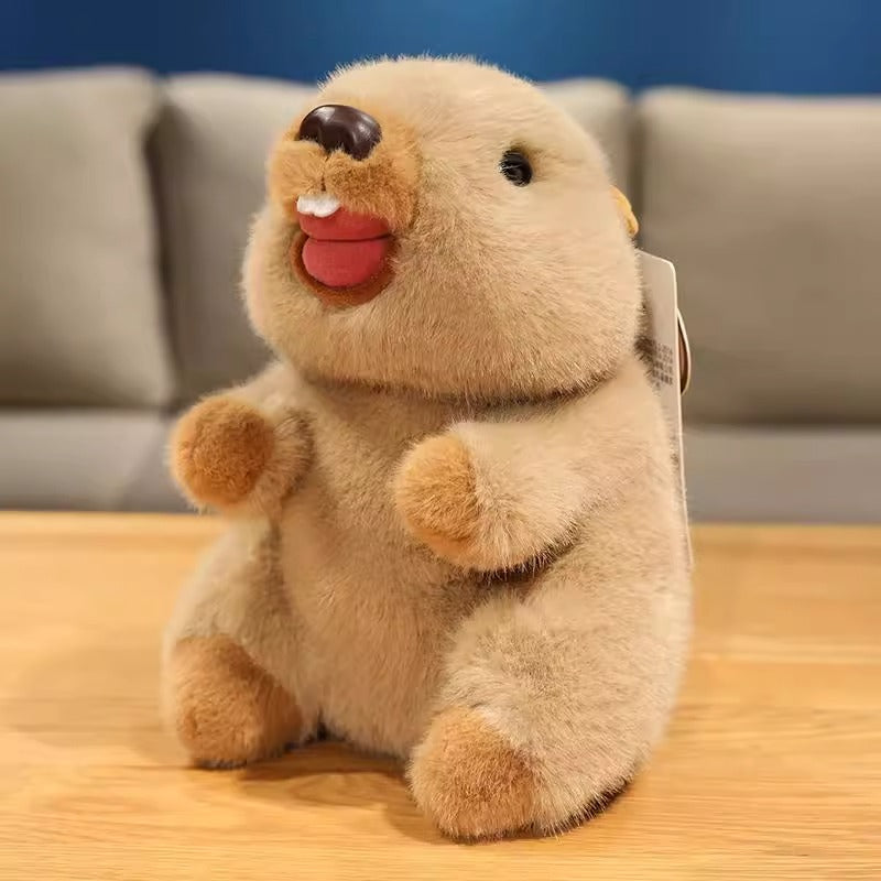 Squeaking and vocalizing groundhog plush dolls