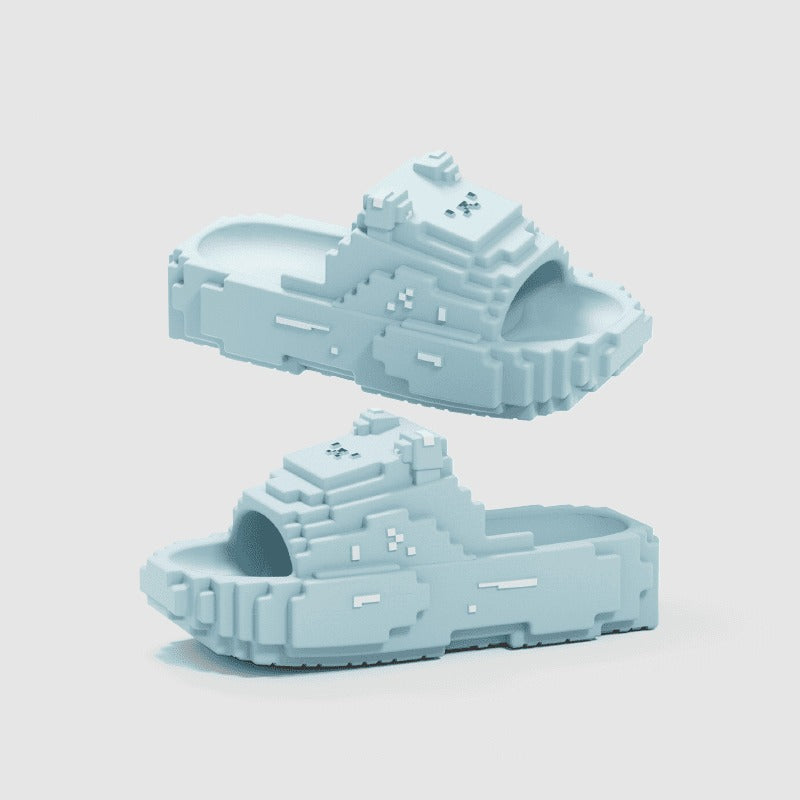 Pixel Style Block Slippers Fashion Women’s Slippers