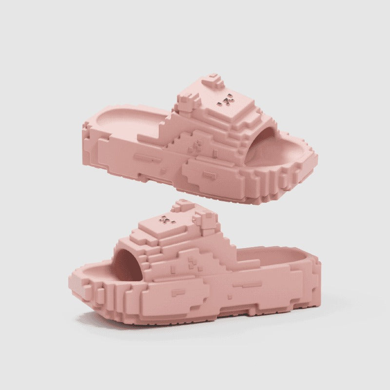 Pixel Style Block Slippers Fashion Women’s Slippers