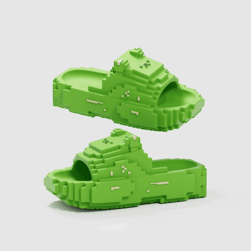 Pixel Style Block Slippers Fashion Women’s Slippers