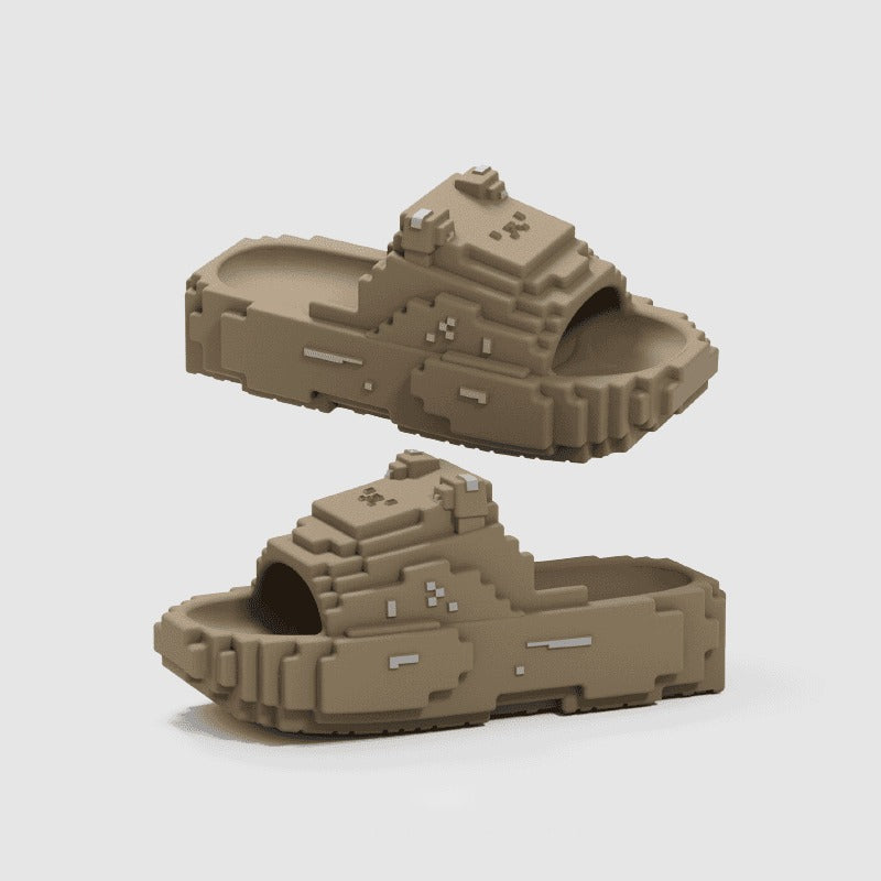 Pixel Style Block Slippers Fashion Women’s Slippers