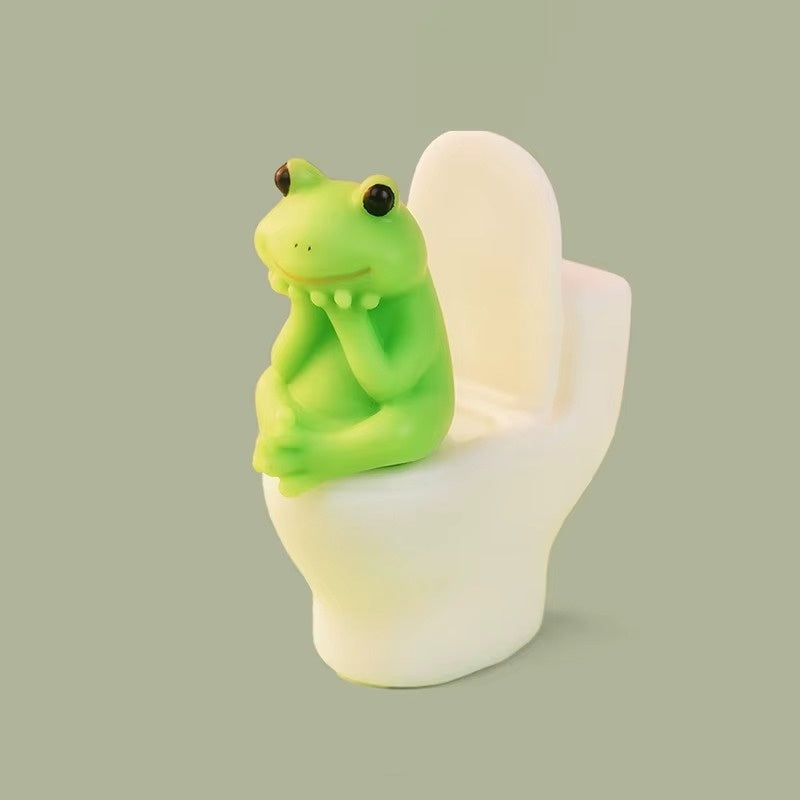 Adorable Pink Pig Toilet Figurine