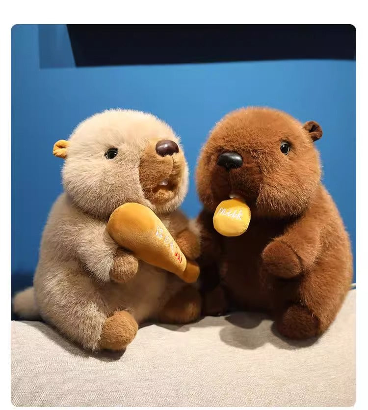 Squeaking and vocalizing groundhog plush dolls