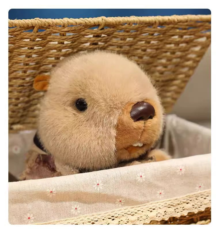 Squeaking and vocalizing groundhog plush dolls