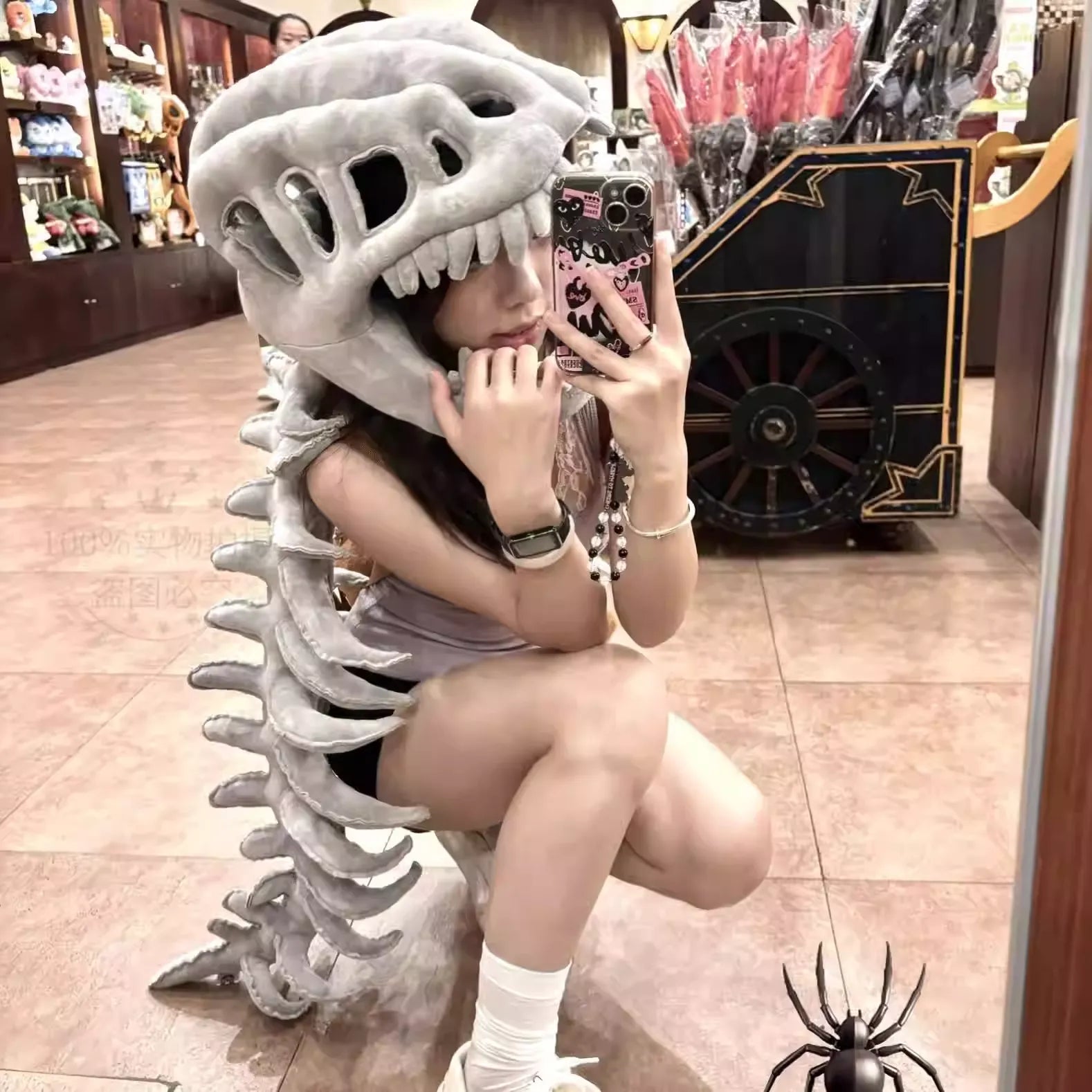 Dinosaur Skeleton Plush Head Cover