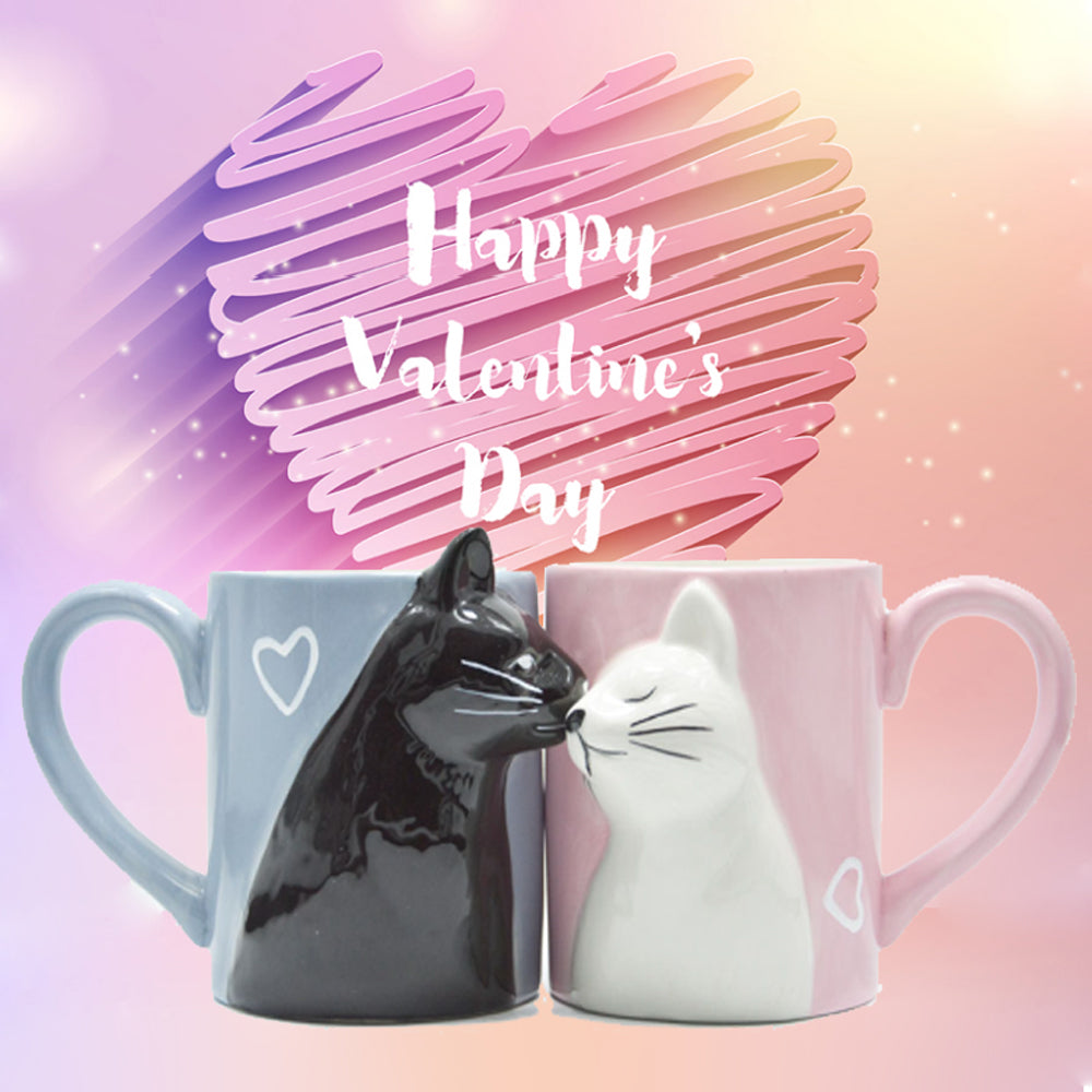 2 Pieces Luxury Kissing Cats Mugs