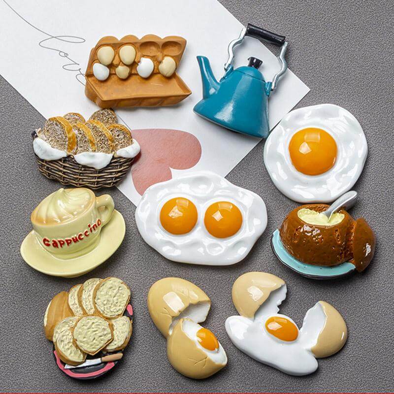 Imanes de comida creativos en 3D