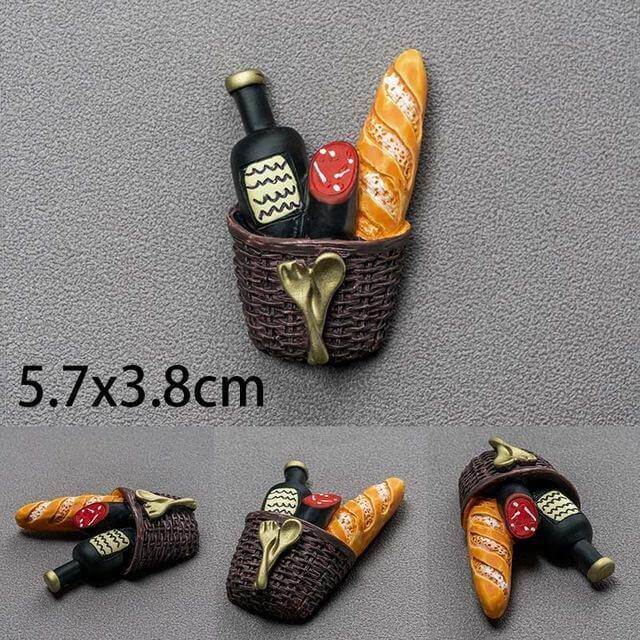 Imanes de comida creativos en 3D