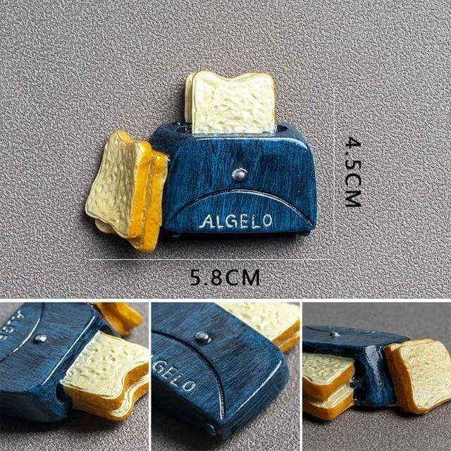 Imanes de comida creativos en 3D