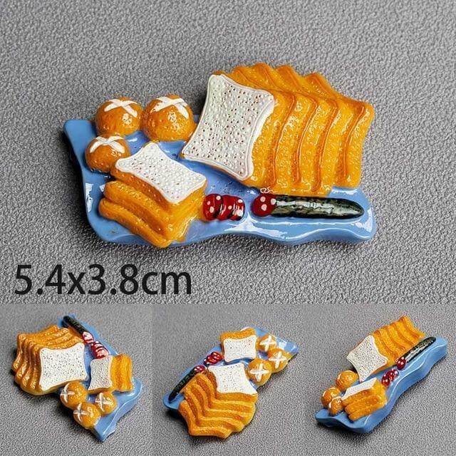Imanes de comida creativos en 3D