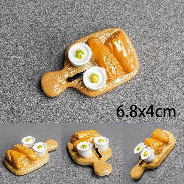 Imanes de comida creativos en 3D