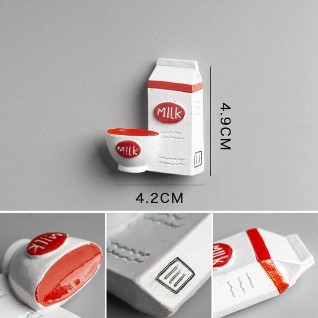 Imanes de comida creativos en 3D
