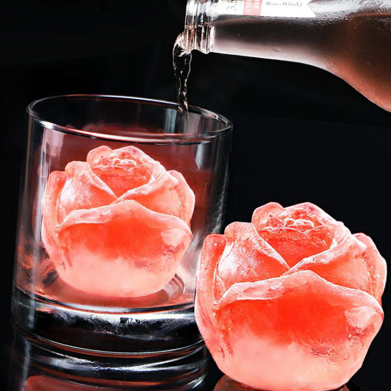 Molde de silicona para hacer hielo con forma de rosa