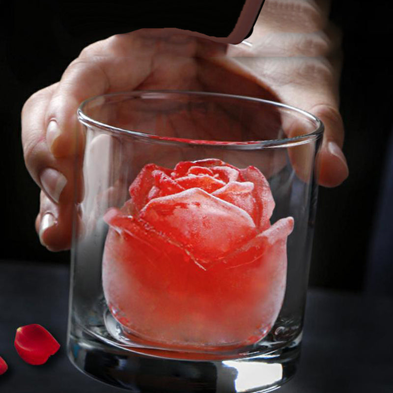 Molde de silicona para hacer hielo con forma de rosa
