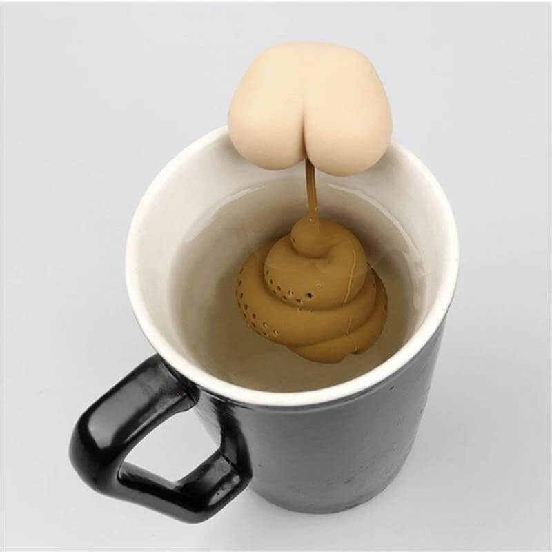 Infusor de té de hierbas con forma de caca divertida 