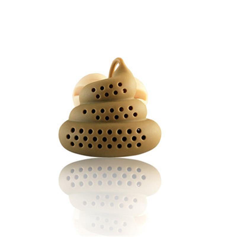 Infusor de té de hierbas con forma de caca divertida 