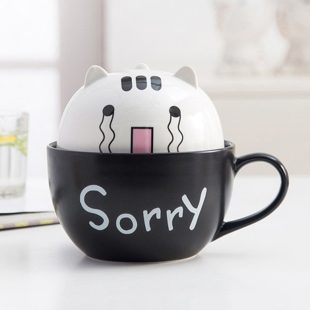 Cute Cat Ceramic Ramen Bowl