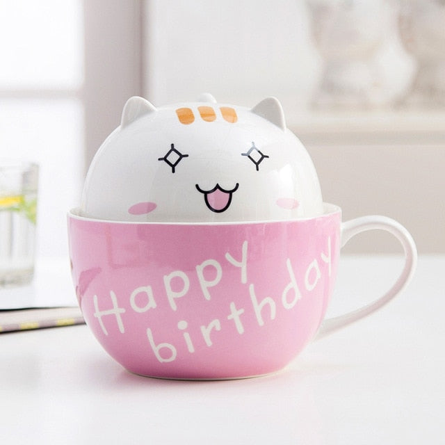 Cute Cat Ceramic Ramen Bowl
