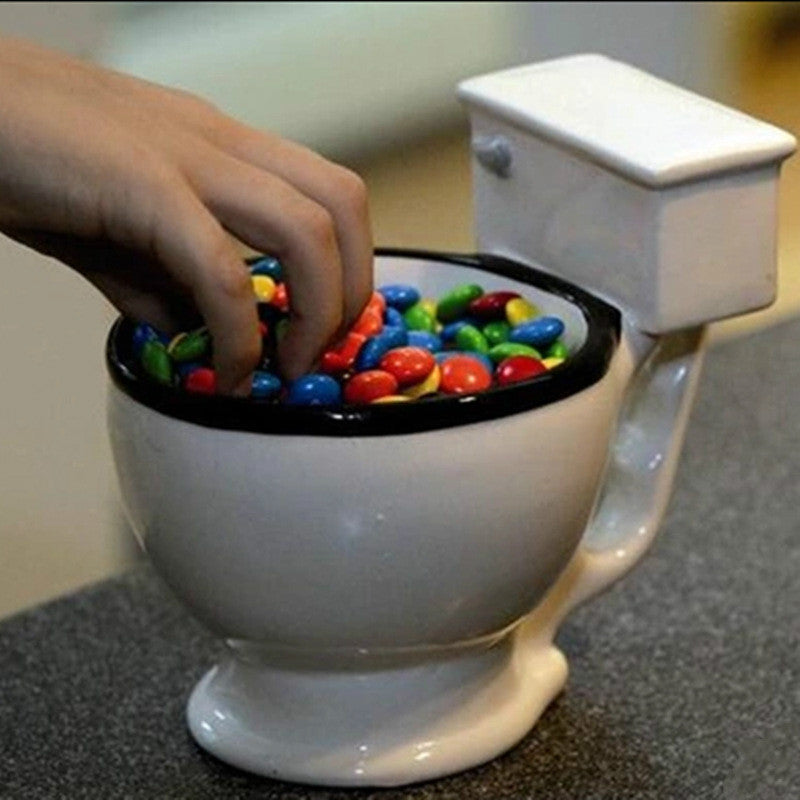 Tazas de café de cerámica para inodoro con asa