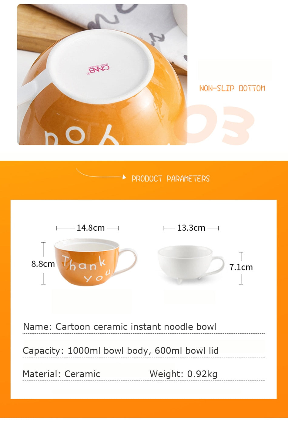 Cute Cat Ceramic Ramen Bowl