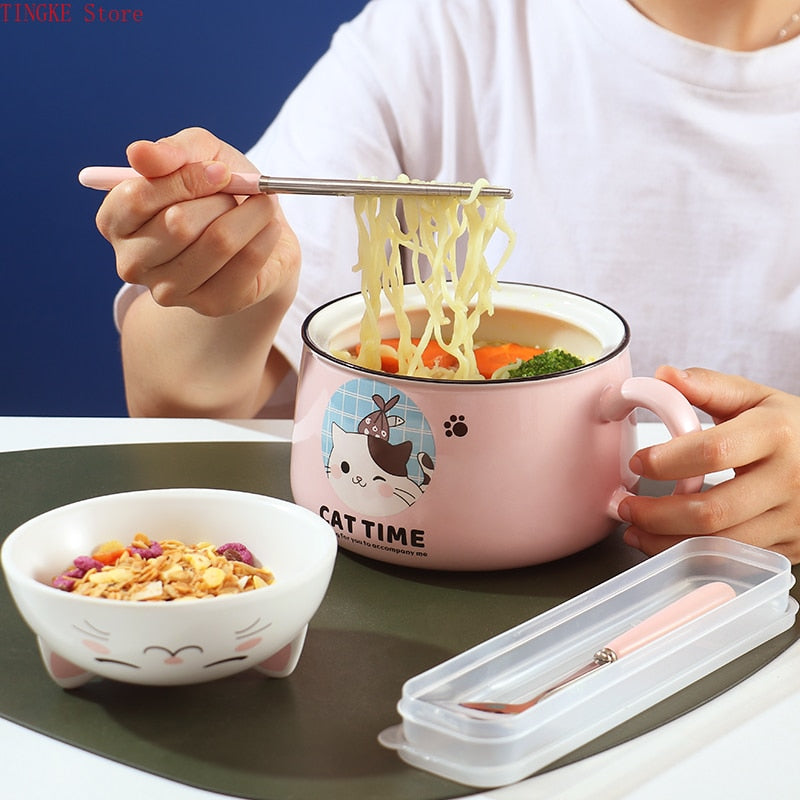 Cute Cat Noodle Bowl