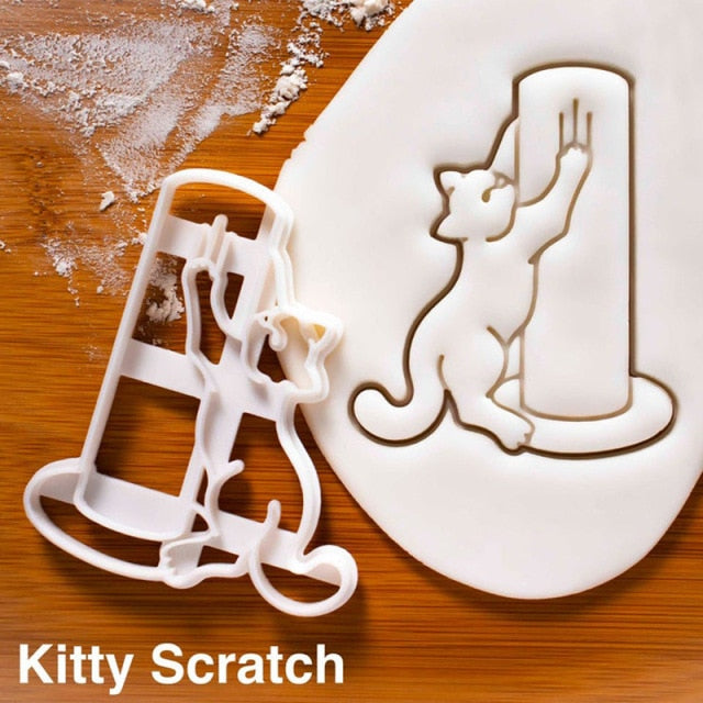 Juego de cortadores de galletas con forma de gato