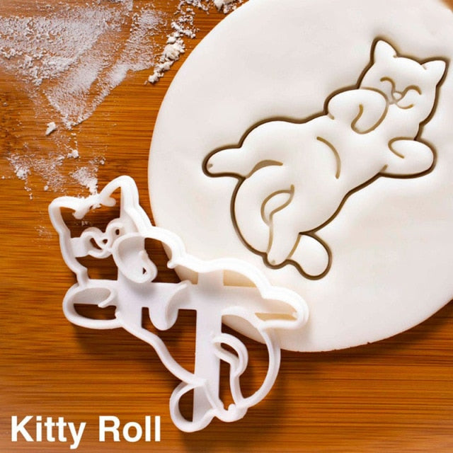 Juego de cortadores de galletas con forma de gato