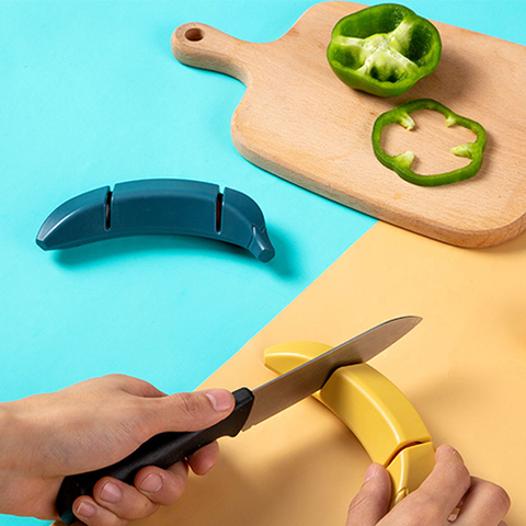Afilador de cuchillos creativo con forma de plátano