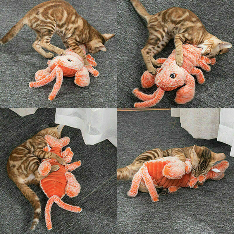 Peluche interactivo de langosta de gato Floppy
