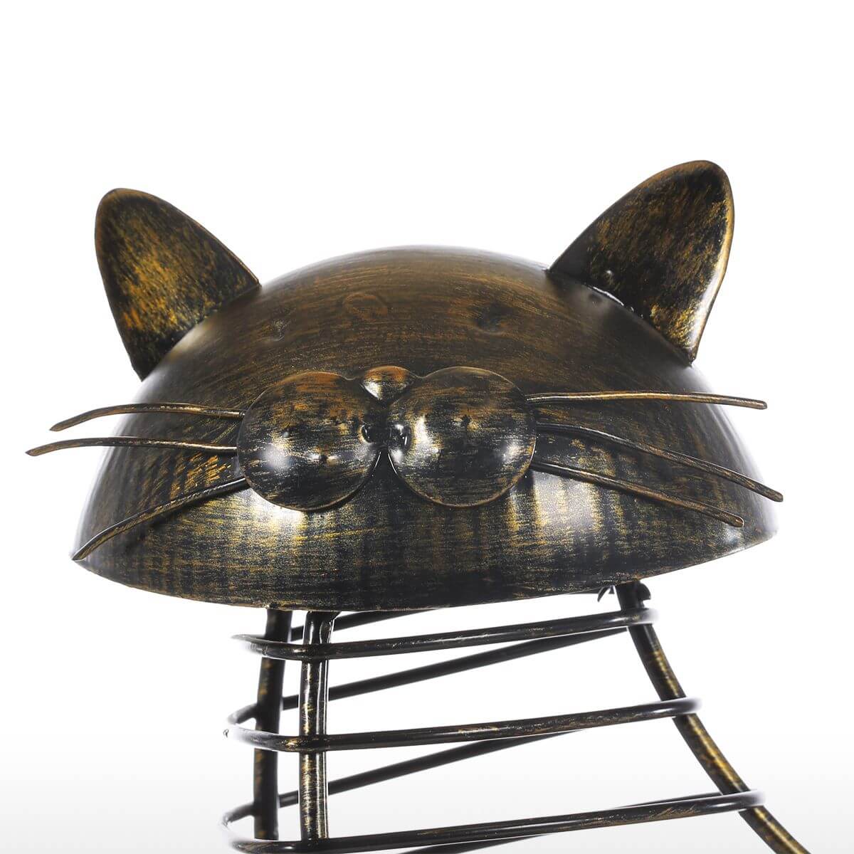 Figuras de gato de metal, contenedor de corcho