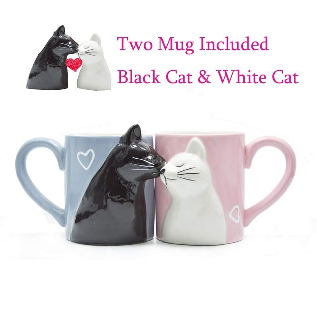 2 Pieces Luxury Kissing Cats Mugs