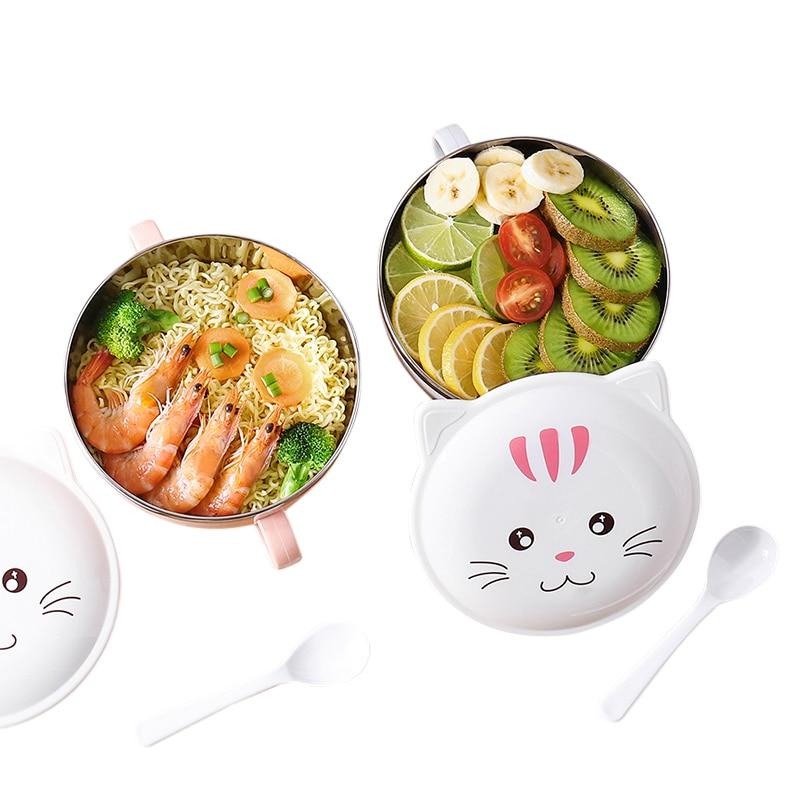 Cute Cartoon Cat Stainless Steel Bowl