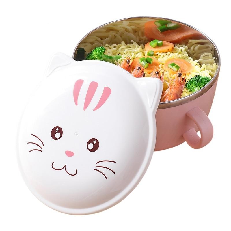 Cute Cartoon Cat Stainless Steel Bowl
