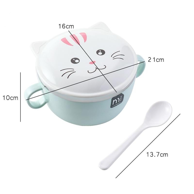 Cute Cartoon Cat Stainless Steel Bowl