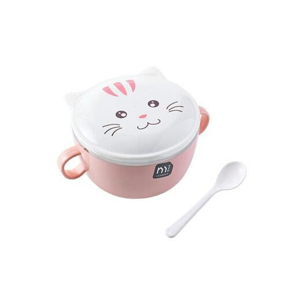 Cute Cartoon Cat Stainless Steel Bowl
