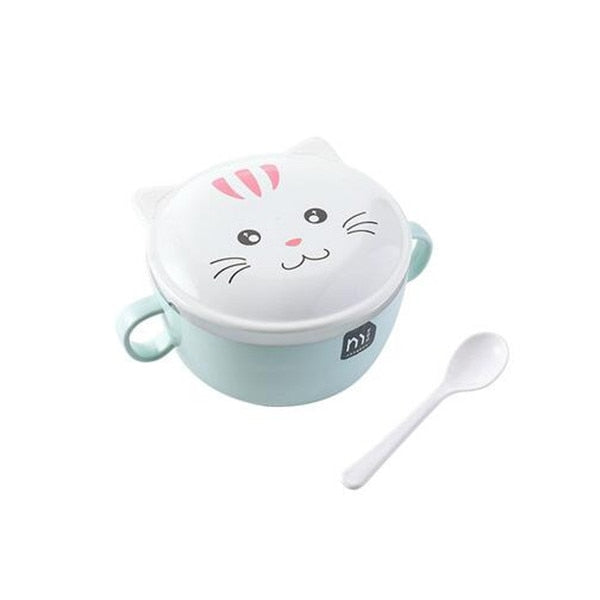 Cute Cartoon Cat Stainless Steel Bowl