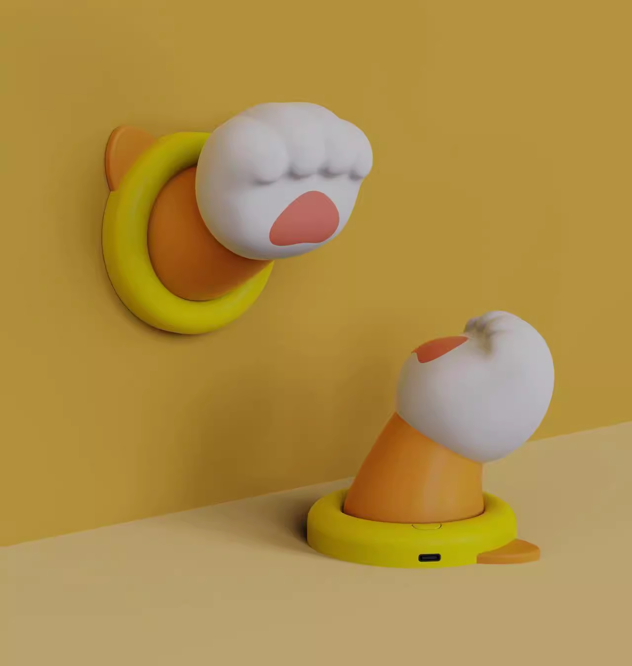 Bonita lámpara de noche decorativa con forma de pata de gato